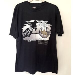 VTG Imex Graphic Tee Black Single Stitch Short Sleeve Novelty Slogan Shirt Sz XL